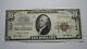 $10 1929 Steubenville Ohio Oh National Currency Bank Note Bill Ch. #2160 Rare