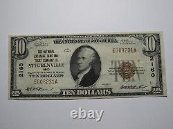 $10 1929 Steubenville Ohio OH National Currency Bank Note Bill Ch. #2160 VF+