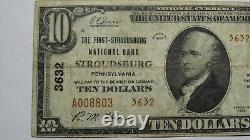 $10 1929 Stroudsburg Pennsylvania PA National Currency Bank Note Bill #3632 FINE