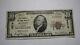 $10 1929 Sunman Indiana In National Currency Bank Note Bill Ch. #8878 Rare