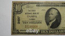 $10 1929 Tampa Bay Florida FL National Currency Bank Note Bill Ch. #3497 RARE