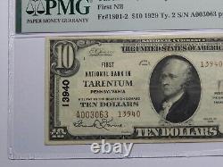 $10 1929 Tarentum Pennsylvania National Currency Bank Note Bill #13940 VF30 PMG