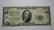 $10 1929 Terre Haute Indiana In National Currency Bank Note Bill! Ch. #47 Rare
