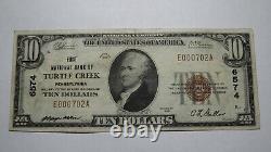 $10 1929 Turtle Creek Pennsylvania PA National Currency Bank Note Bill! #6574 VF