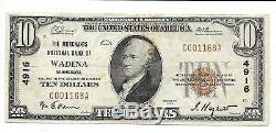$10. 1929 WADENA Minnesota National Currency Bank Note Bill Ch. #4916