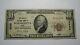 $10 1929 Wapakoneta Ohio Oh National Currency Bank Note Bill Ch. #3535 Fine