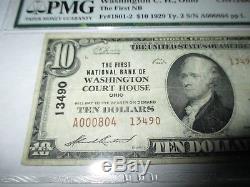 $10 1929 Washington Court House Ohio OH National Currency Bank Note Bill! #13490