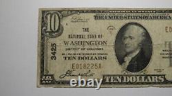 $10 1929 Washington D. C. National Currency Bank Note Bill Ch #3425 FINE Columbia