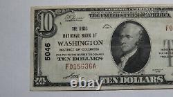 $10 1929 Washington District of Columbia National Currency Bank Note Bill #5046
