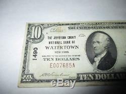 $10 1929 Watertown New York NY National Currency Bank Note Bill Ch. #1490 VF+++