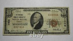 $10 1929 Wells River Vermont VT National Currency Bank Note Bill! Ch #1406 FINE