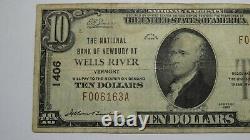 $10 1929 Wells River Vermont VT National Currency Bank Note Bill! Ch. #1406 VF