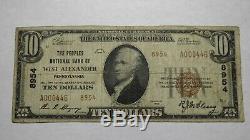 $10 1929 West Alexander Pennsylvania PA National Currency Bank Note Bill #8954