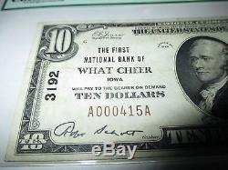 $10 1929 What Cheer Iowa IA National Currency Bank Note Bill! Ch #3192 VF30 PCGS