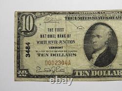 $10 1929 White River Junction Vermont National Currency Bank Note Bill Ch. #3484