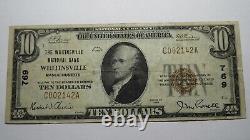 $10 1929 Whitinsville Massachusetts MA National Currency Bank Note Bill #769 VF