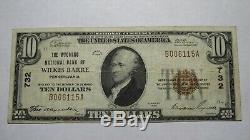$10 1929 Wilkes Barre Pennsylvania PA National Currency Bank Note Bill! Ch #732