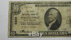 $10 1929 Williamson West Virginia WV National Currency Bank Note Bill! Ch. #6830