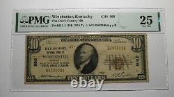 $10 1929 Winchester Kentucky KY National Currency Bank Note Bill #995 VF25 PMG