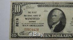 $10 1929 Winfield Kansas KS National Currency Bank Note Bill Ch. #3218 VF+