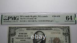 $10 1929 Wisconsin Rapids Wisconsin National Currency Bank Note Bill #4639 UNC64