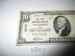 $10 1929 Woodbine Iowa IA National Currency Bank Note Bill! Ch. #4745 Fine+