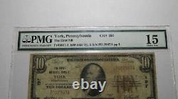 $10 1929 York Pennsylvania PA National Currency Bank Note Bill Ch. #197 Fine 15