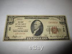 $10 1929 Ypsilanti Michigan MI National Currency Bank Note Bill! Ch. #155 VF