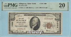 $10 National Currency 1929-T1 Ch#7009 1st Nat. Bank, Allegany, NY PMG 20
