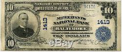 $10 National Currency Merchants National Bank of Baltimore MD 1902 Plain Back