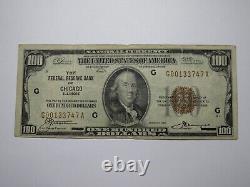 $100 1929 Chicago Illinois IL National Currency Note Federal Reserve Bank FINE