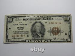 $100 1929 Chicago Illinois IL National Currency Note Federal Reserve Bank Note