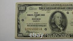 $100 1929 Chicago Illinois National Currency Note Federal Reserve Bank Note Fine