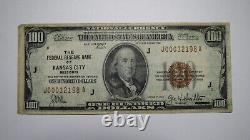 $100 1929 Kansas City Missouri National Currency Note Federal Reserve Bank Note