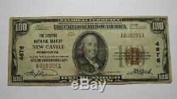 $100 1929 New Castle Pennsylvania PA National Currency Bank Note Bill! Ch. #4676