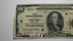 $100 1929 New York City NYC National Currency Note Federal Reserve Bank RARE