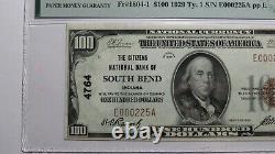 $100 1929 South Bend Indiana IN National Currency Bank Note Bill #4764 AU55 PMG