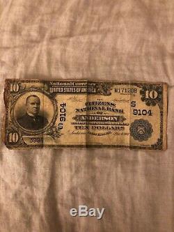 17th MOST RARE National Currency Bank Note Citizens National Bank Of Anderson SC