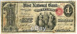 1865 $1 National Currency Note Ch # 479 Bank of Delphos Ohio JY545