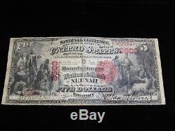 1875 National Currency Manufacturers National Bank Of Neenah Wisconsin $5 Note