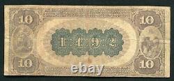 1882 $10 Bb The Newport National Bank Rhode Island National Currency Ch. #1492