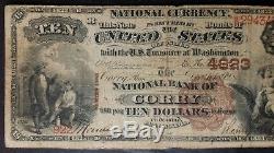 1882 $10 National Currency National Bank of Corry 4823 Brown Back Large Note