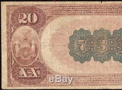 1882 $20 Dollar Bill United States National Bank Note Large Currency Paper Money