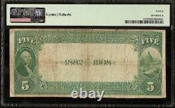 1882 $5 Date Back Hamilton National Bank Note Fort Wayne Indiana Currency Pmg 20