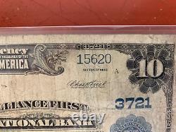 1902 $10 Alliance Ohio National Bank Note Currency 3721 #15620