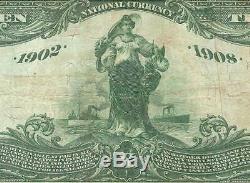 1902 $10 Dollar Date Back Mellon National Bank Note Large Currency Paper Money
