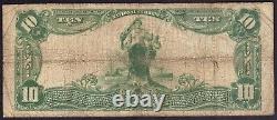 1902 $10 First National Bank Note Currency Toledo Ohio Circulated Fine F