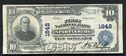 1902 $10 First National Bank Of Spartanburg, Sc National Currency Ch. #1848 (e)