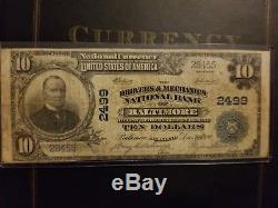 1902 $10 NATIONAL BANK NOTE Baltimore Maryland Currency Large Size Ten