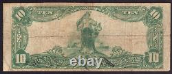 1902 $10 National Bank Note Currency Chicago Illinois Circulated Fine F +